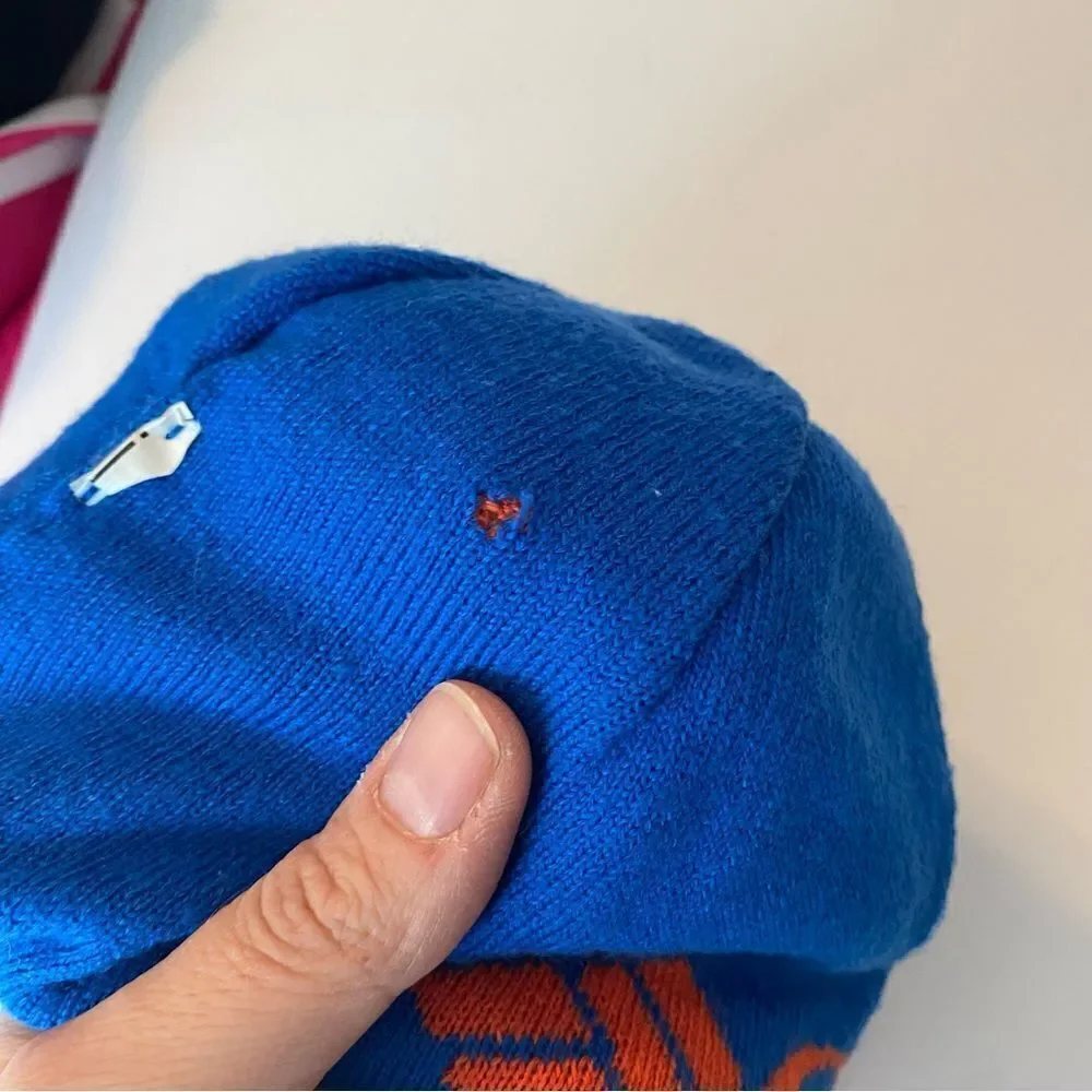 Columbia kids youth boys Urbanization Mix Beanie reversible hat blue stripe